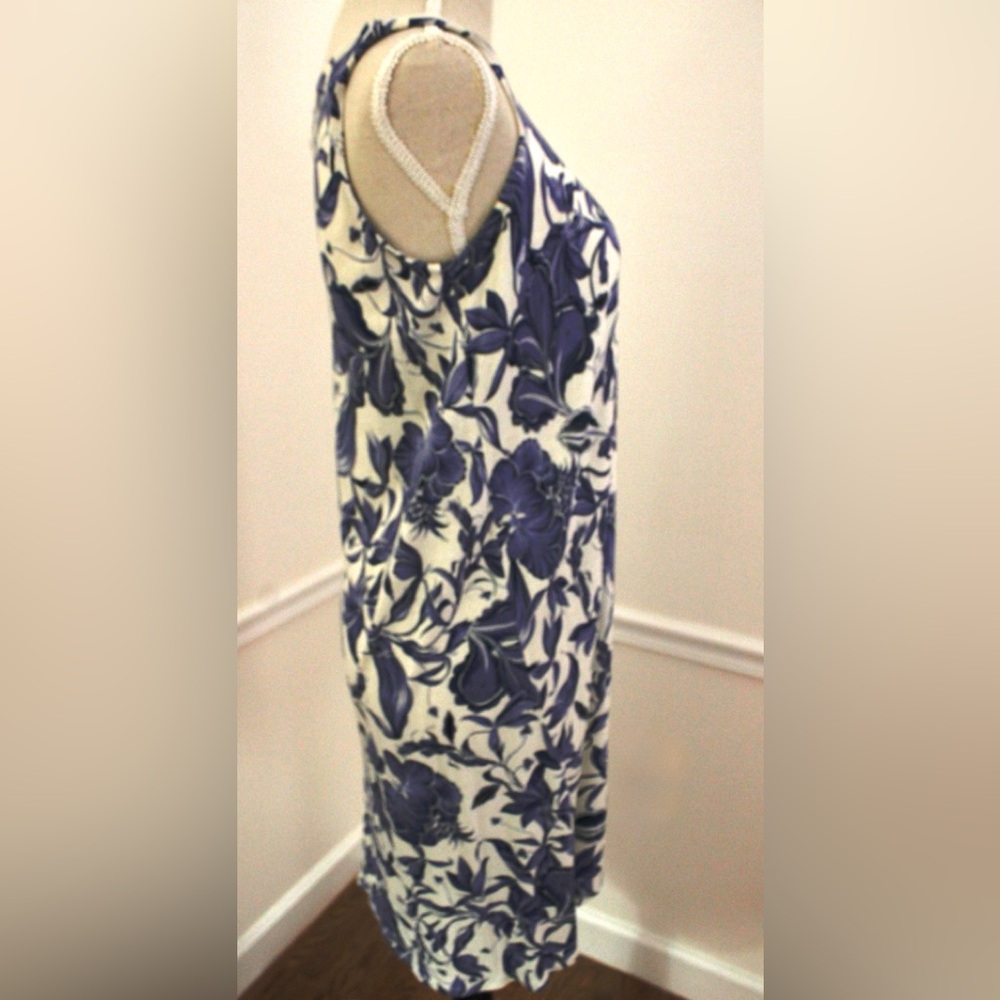 Philosophy Women's Sleeveless Lightweight Floral Majolica Blue & White Dress XS - Picture 7 of 9